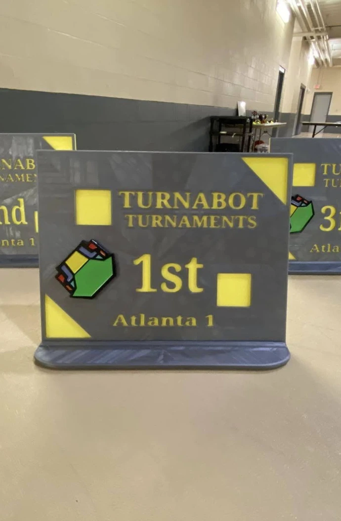 1st place trophy at a Turnabot Turnament