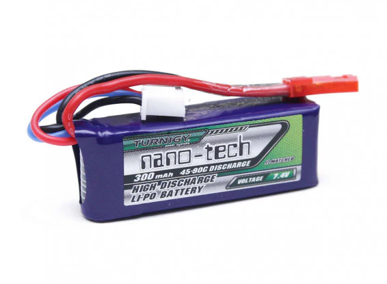 [C-E-Batts-Lipo-2S-300-Tgy4590] 2S 300MAH Lipo Battery - Turnigy 45-90C
